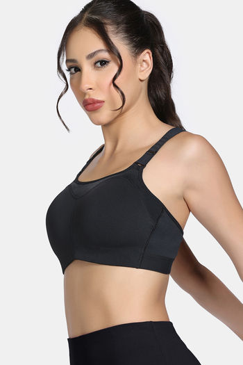 Buy Zelocity High Impact Quick Dry Sports Bra - Jet Black at Rs